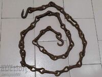 Old forged chain with hook 2.50 meters chain link chain