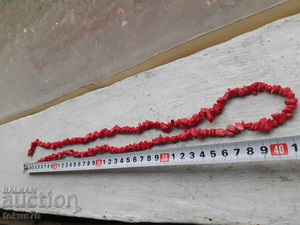 Old long necklace jewelry necklace Coral - 5