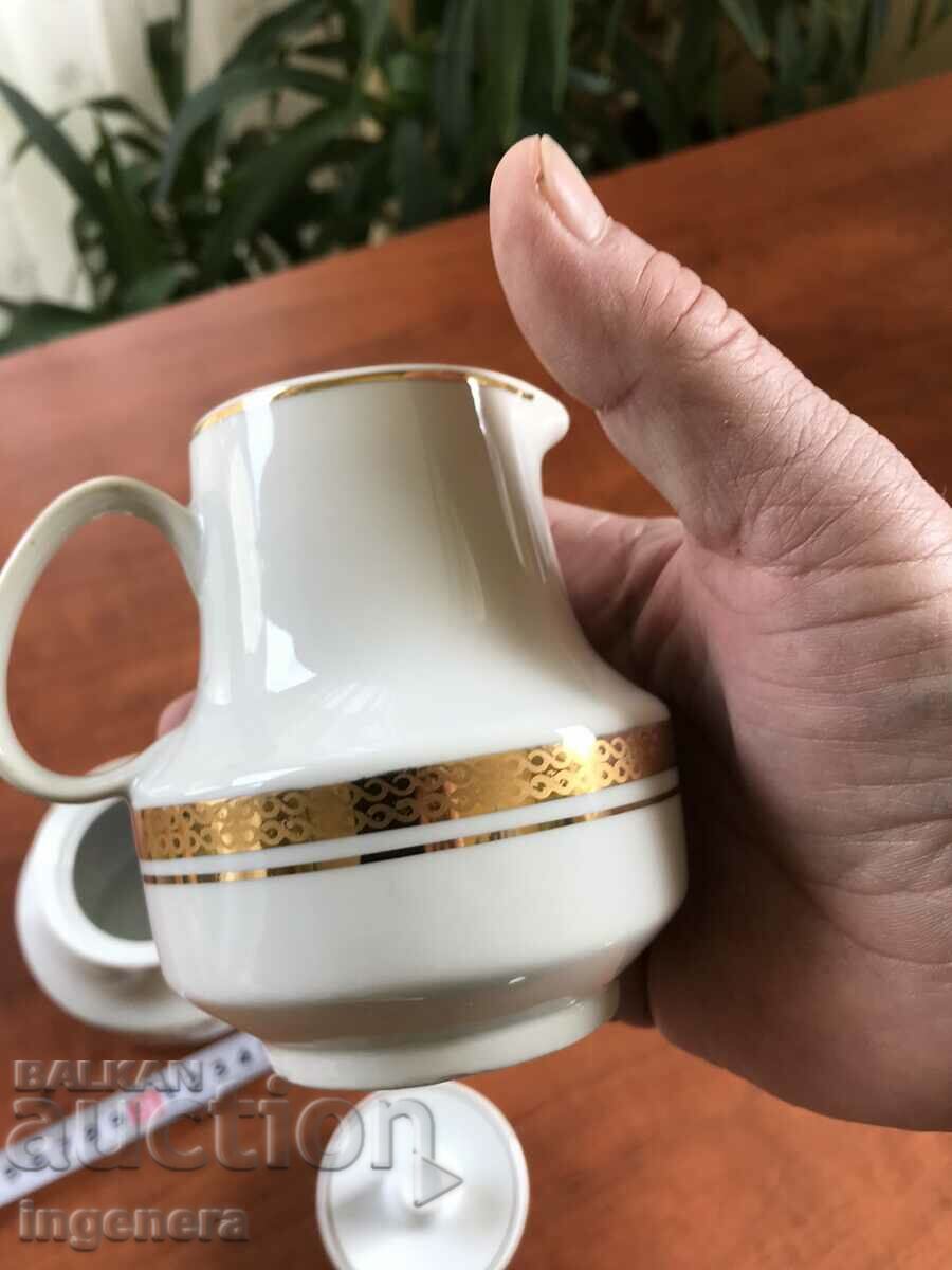PORCELAIN SUGAR BOWL BULGARIA GOLD PLATED with price 23.00 BGN | € 11.76