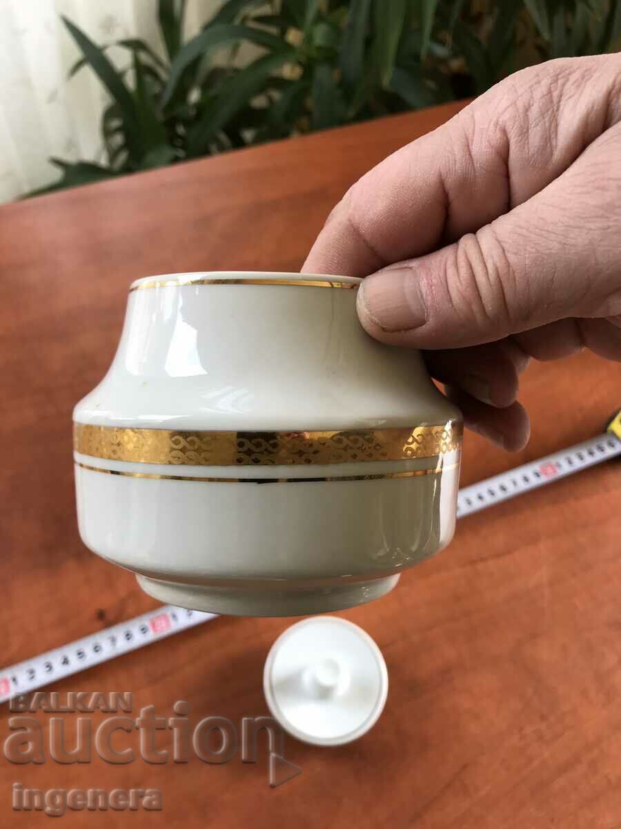 Auction  PORCELAIN SUGAR BOWL BULGARIA GOLD PLATED
