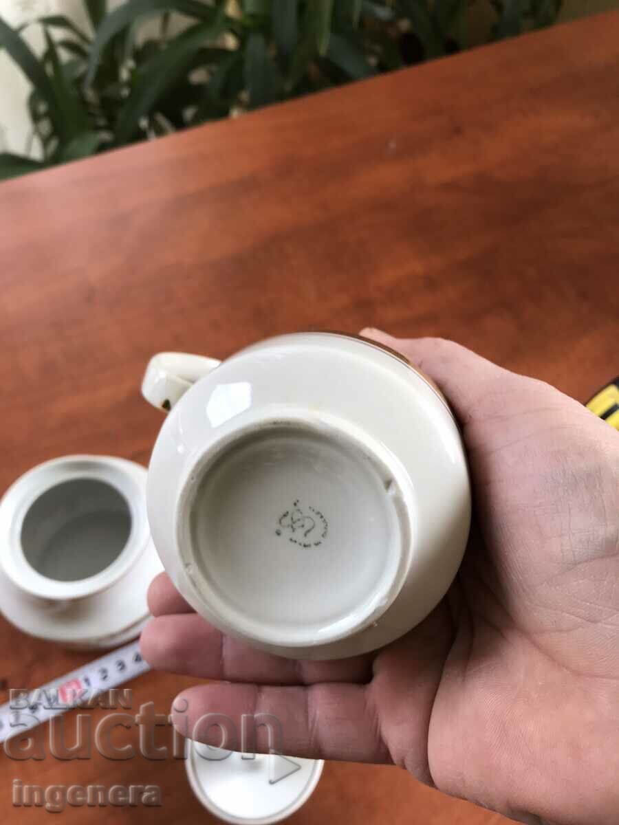 PORCELAIN SUGAR BOWL BULGARIA GOLD PLATED - 5