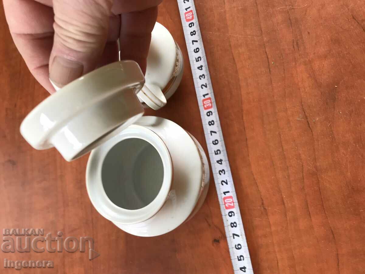 PORCELAIN SUGAR BOWL BULGARIA GOLD PLATED - 6