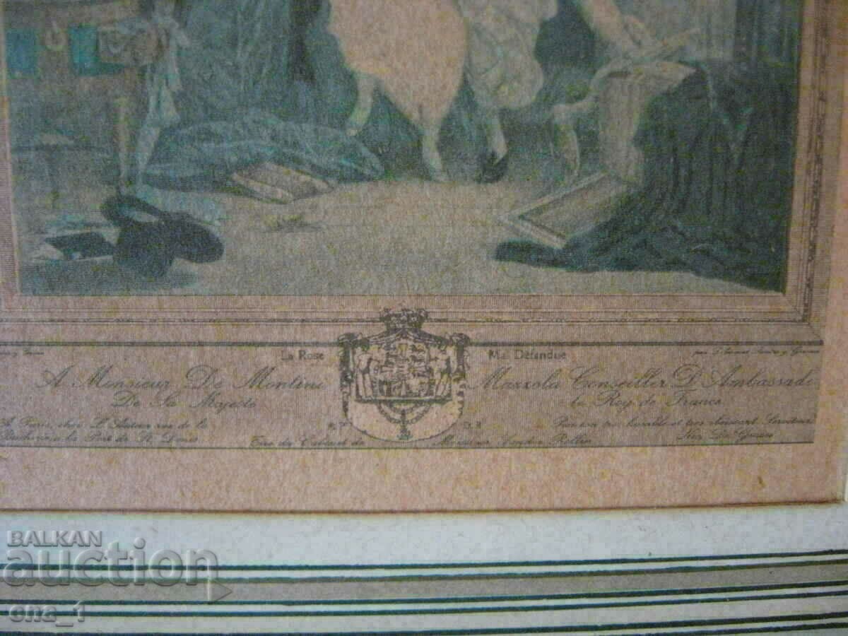 Delivery of Original 1791 colored French framed engraving. Delivery of Original 1791 colored French framed engraving.