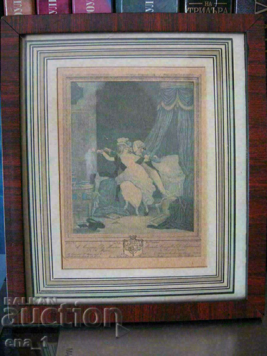 Original 1791 colored French framed engraving. - 5
