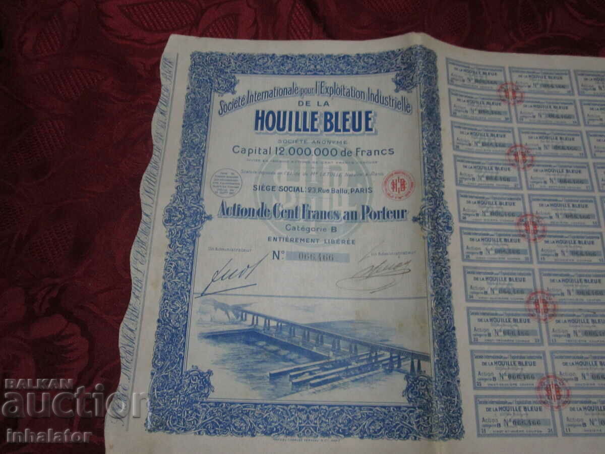 1927 French Shares Blue Coal