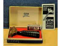"GEM" Junior Rare Vintage Safety Razor with 3 Blades&Box NOS
