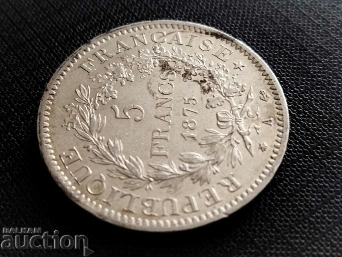 QUALITY coin 5 Francs France from 1875 silver - 7 QUALITY coin 5 Francs France from 1875 silver - 7