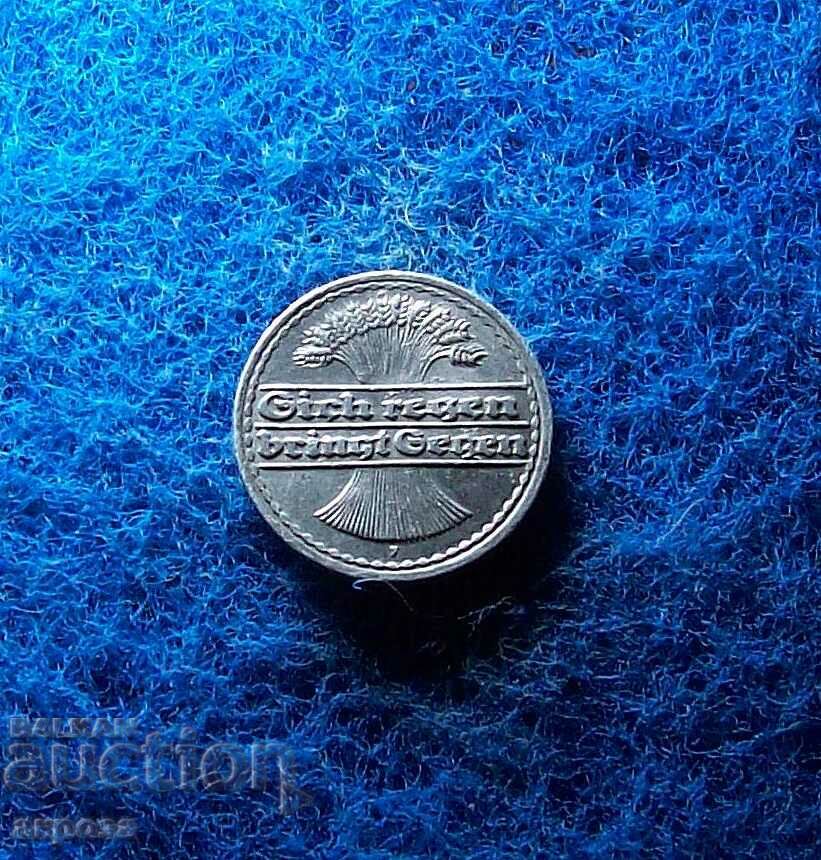 50 Pfenning Germany 1921/J with price 3.20 BGN | € 1.64 50 Pfenning Germany 1921/J with price 3.20 BGN | € 1.64