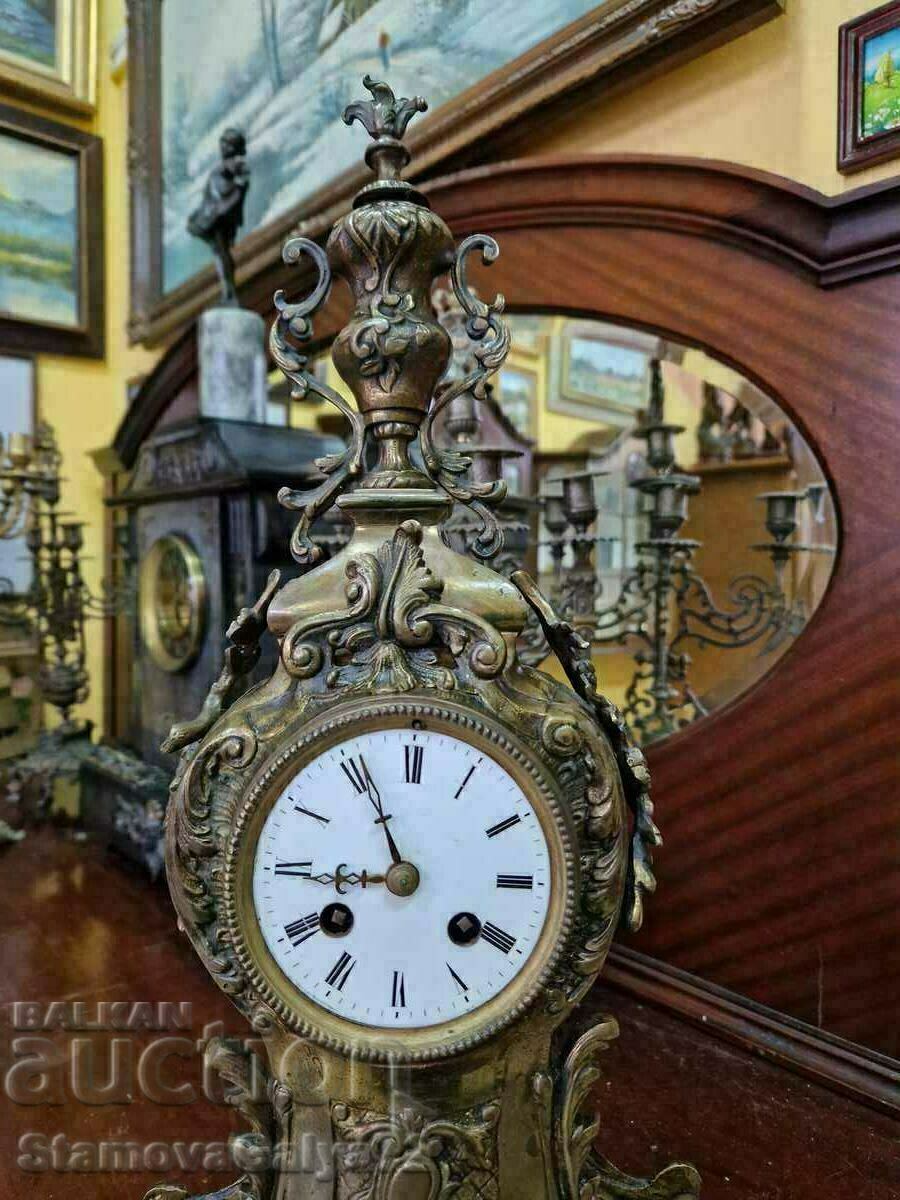 Delivery of Beautiful large antique French bronze mantel clock Delivery of Beautiful large antique French bronze mantel clock