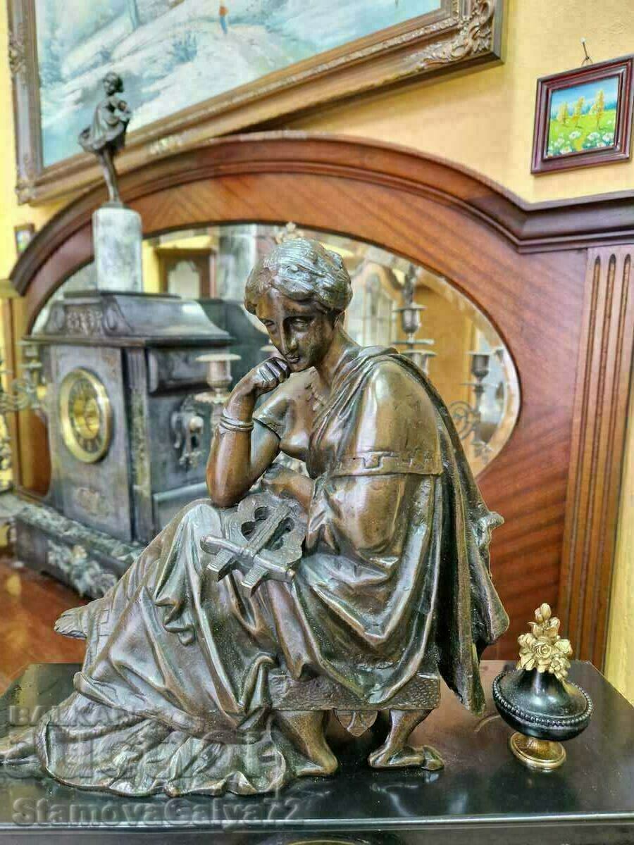 A lovely antique French mantel clock - 6