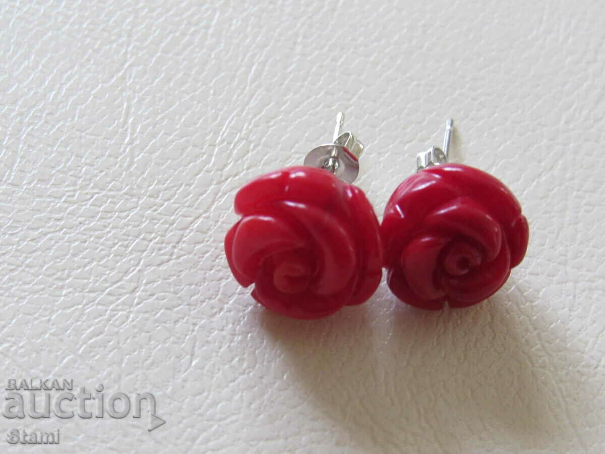 Delivery of Coral rose earrings, new Delivery of Coral rose earrings, new