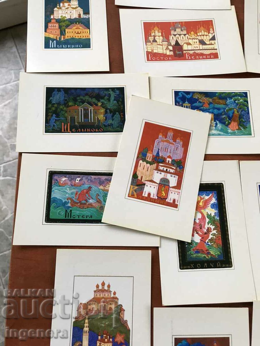 DIPLYANKA WITH 32 PAINTED CARDS - GOLDEN RING - RUSSIA 1972. - 6 DIPLYANKA WITH 32 PAINTED CARDS - GOLDEN RING - RUSSIA 1972. - 6