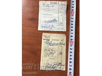 OLD RECEIPT-2 BR FROM 1930 AND 1938