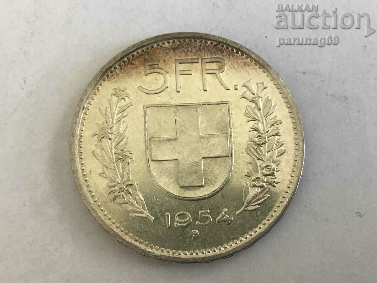 Switzerland 5 Francs 1954 (OR) Silver 0.835