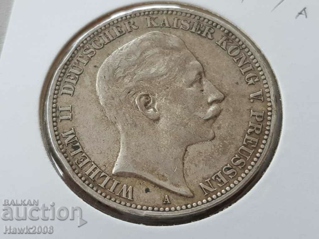 Delivery of 3 Marks 1909 A Prussia Germany Rare Silver Coin