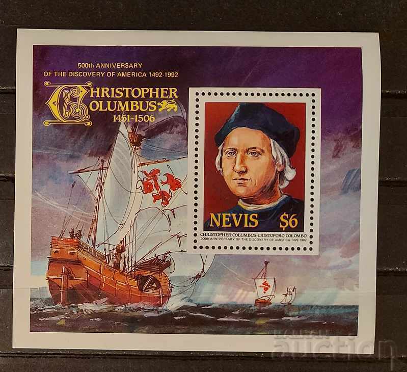 Невис 1986 Личности/Колумб/Кораби Блок 10€ MNH