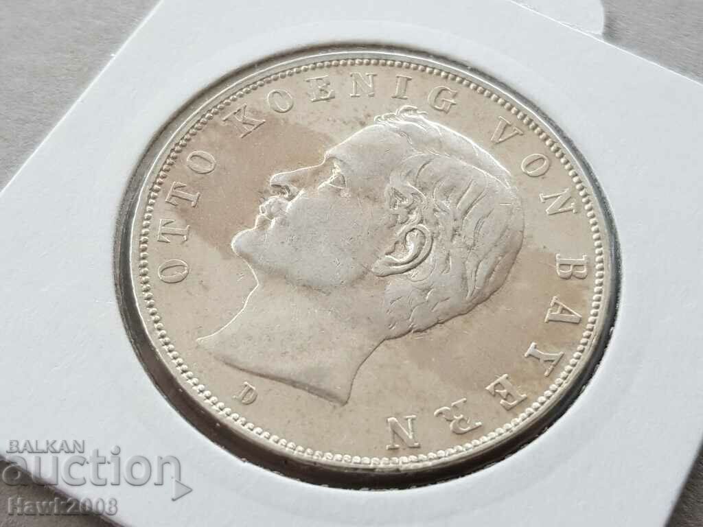 3 Marks 1911 D Bavaria Germany Rare Silver Coin - 5