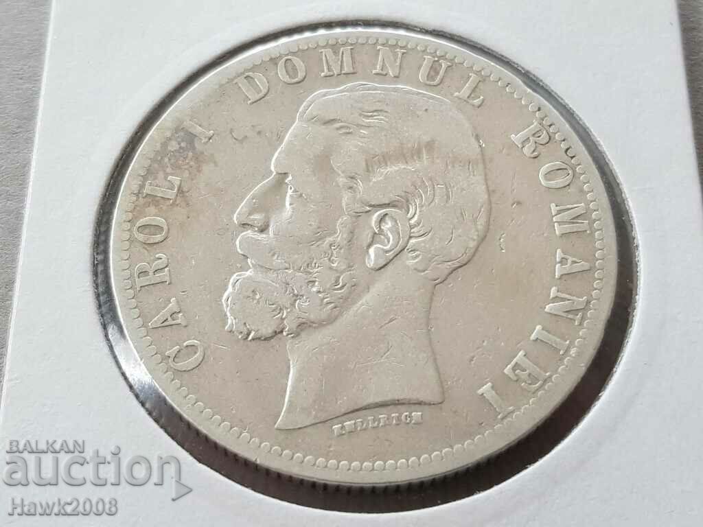 Παράδοση 5 lei 1881 Kingdom of Romania CAROL 1 Σπάνιο ασημένιο νόμισμα Παράδοση 5 lei 1881 Kingdom of Romania CAROL 1 Σπάνιο ασημένιο νόμισμα