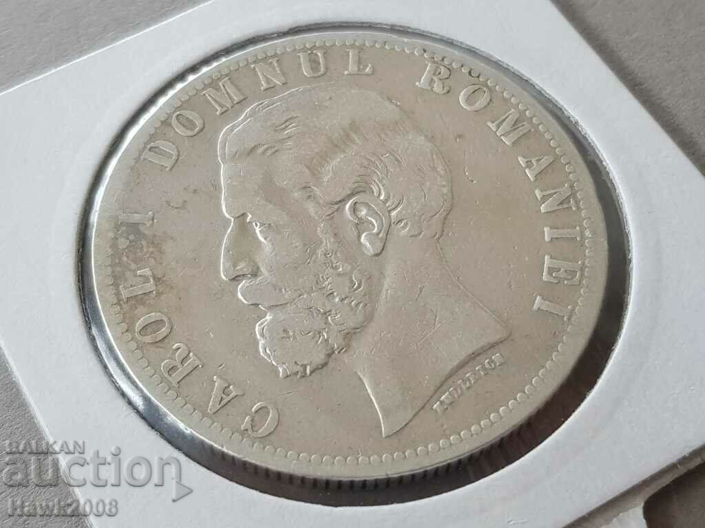 5 lei 1881 Kingdom of Romania CAROL 1 Σπάνιο ασημένιο νόμισμα - 6 5 lei 1881 Kingdom of Romania CAROL 1 Σπάνιο ασημένιο νόμισμα - 6