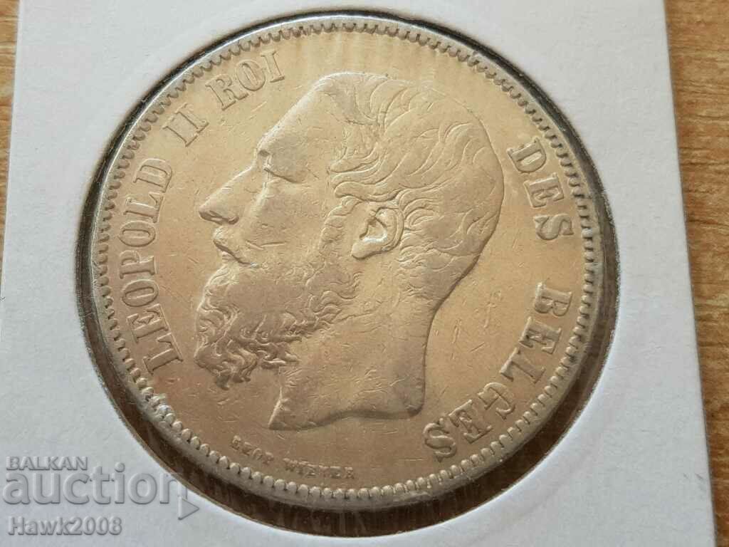 Delivery of 5 Franc Belgium 1869 silver coin in SUPER condition Delivery of 5 Franc Belgium 1869 silver coin in SUPER condition