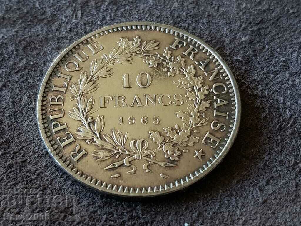 Moneda de argint 10 franci 1965 Franta ARGINT calitate 2