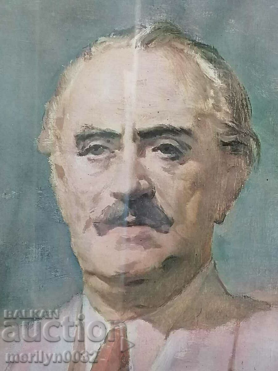 Painted portrait of Georgi Dimitrov 48/40 cm, NRB, BKP with price 129.00 BGN | € 65.96 Painted portrait of Georgi Dimitrov 48/40 cm, NRB, BKP with price 129.00 BGN | € 65.96