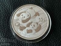 30 de grame 10 yuani 2022 1 oz Panda chinezesc de argint