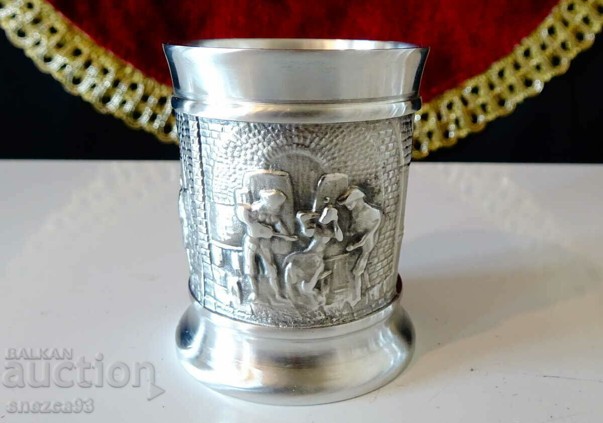 Tin cup for rakia, tavern, wedding with price 26.00 BGN | € 13.29 Tin cup for rakia, tavern, wedding with price 26.00 BGN | € 13.29