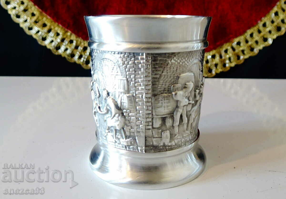 Auction Tin cup for rakia, tavern, wedding Auction Tin cup for rakia, tavern, wedding