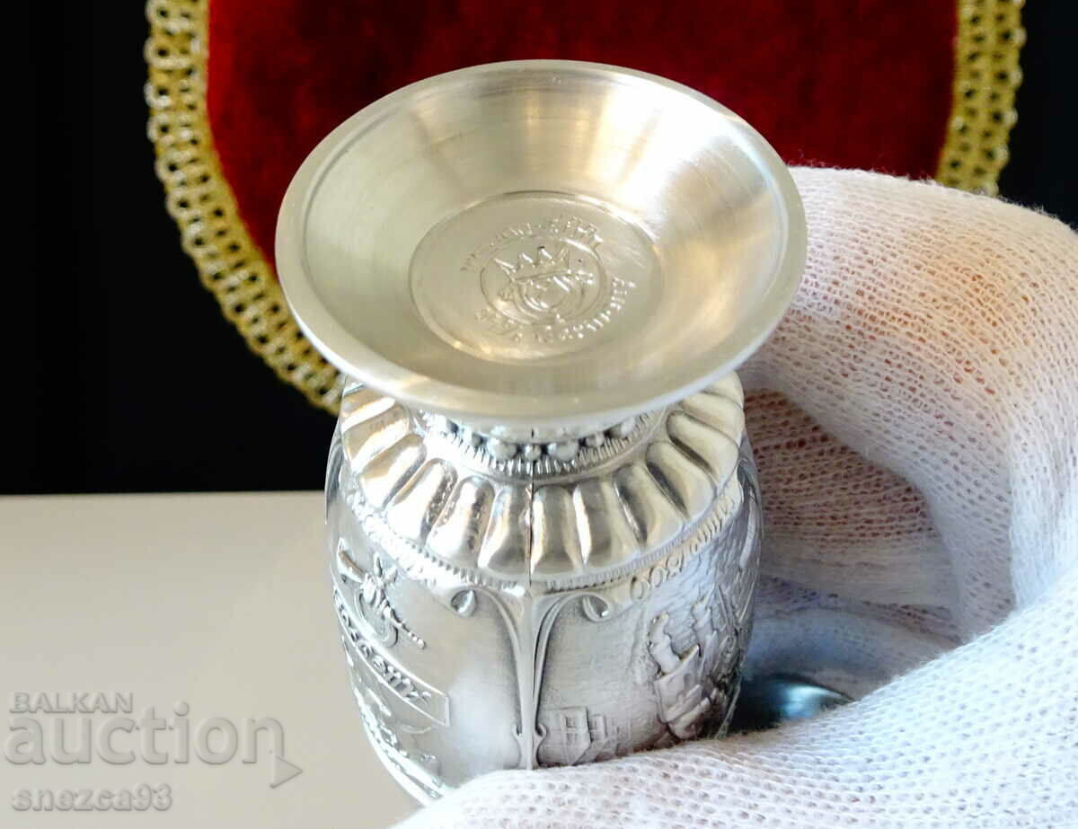 Pewter bowls with pictures of old post offices, 4 pieces - 5