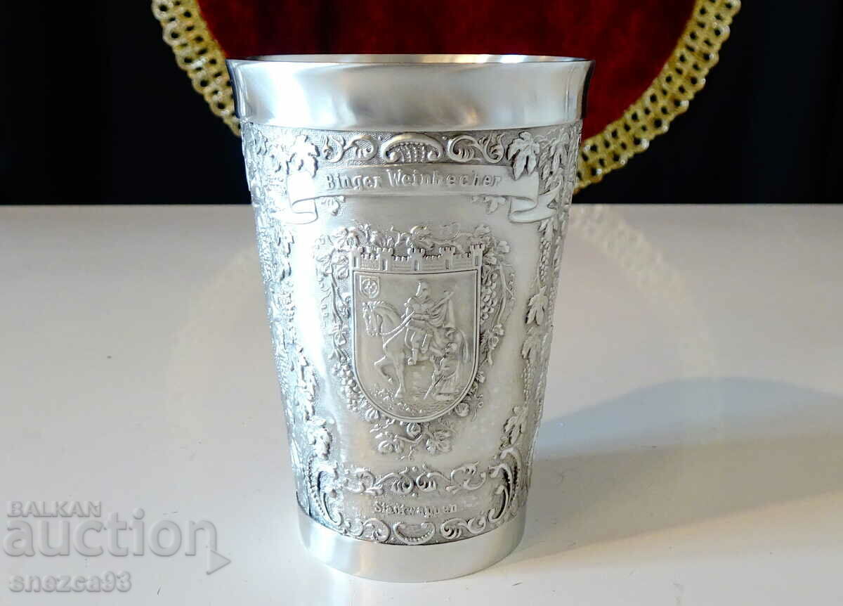 Tin wine cup, knight, fortress Tin wine cup, knight, fortress