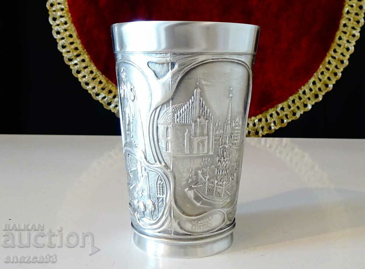 Tin wine cup, pictures from Nuremberg with price 49.00 BGN | € 25.05 Tin wine cup, pictures from Nuremberg with price 49.00 BGN | € 25.05