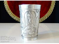Pewter cup with paintings from Nuremberg.