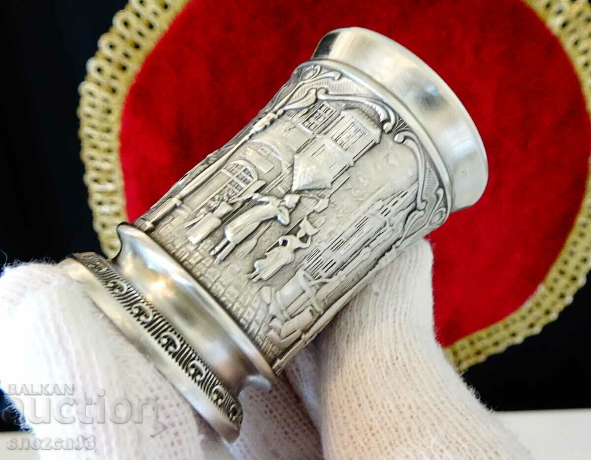 Pewter Rakia Cup, The Eternal Bridegroom, Carl Spitzweg - 5 Pewter Rakia Cup, The Eternal Bridegroom, Carl Spitzweg - 5