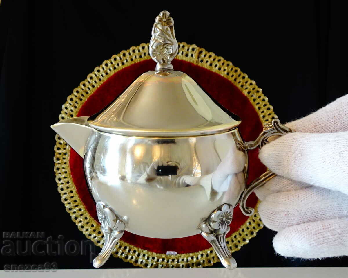 Ασημένια κανάτα, σαλτσιέρα με καπάκι, μπρούτζος, επιχρύσωση - 6 Ασημένια κανάτα, σαλτσιέρα με καπάκι, μπρούτζος, επιχρύσωση - 6