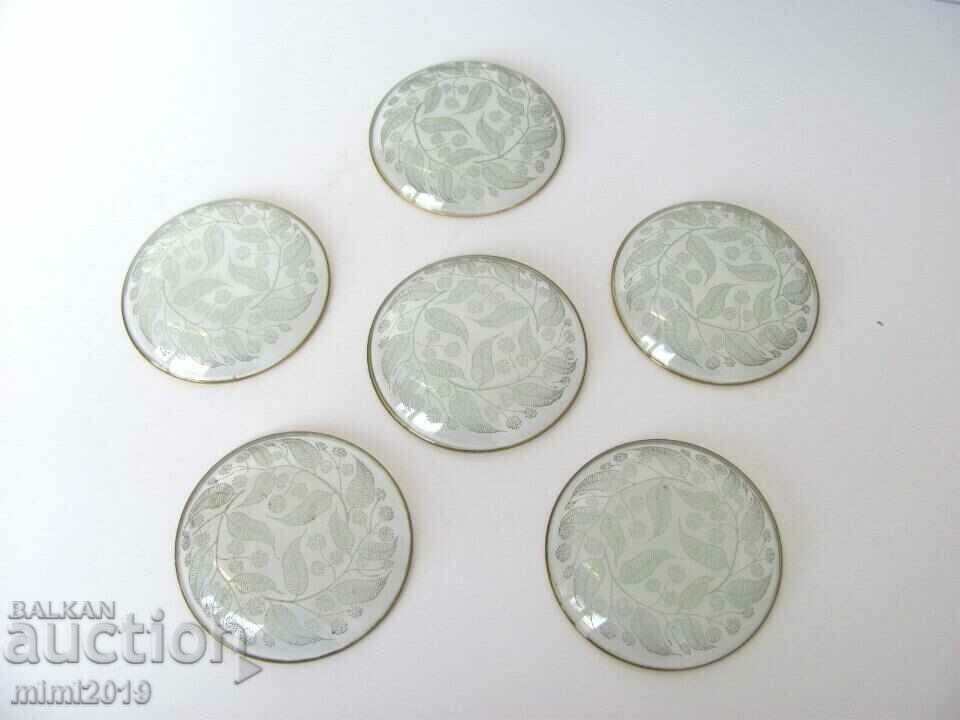 Vintage lot of glass saucers - 6 pieces - 6