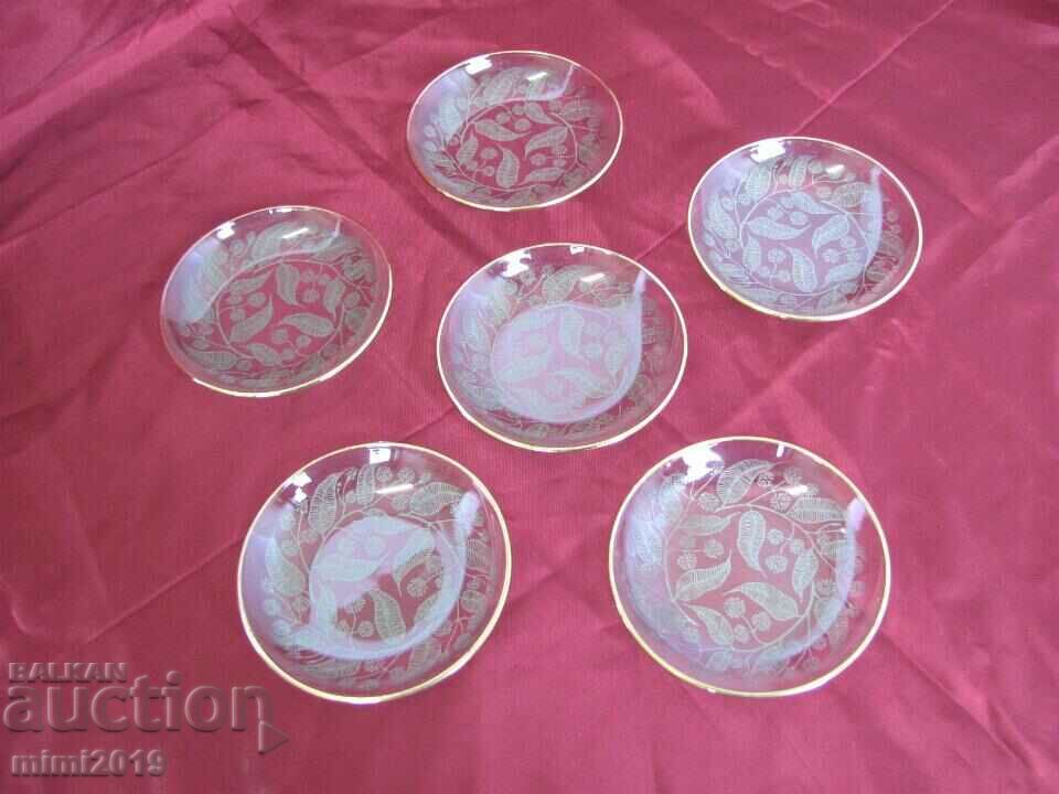 Vintage lot of glass saucers - 6 pieces - 7