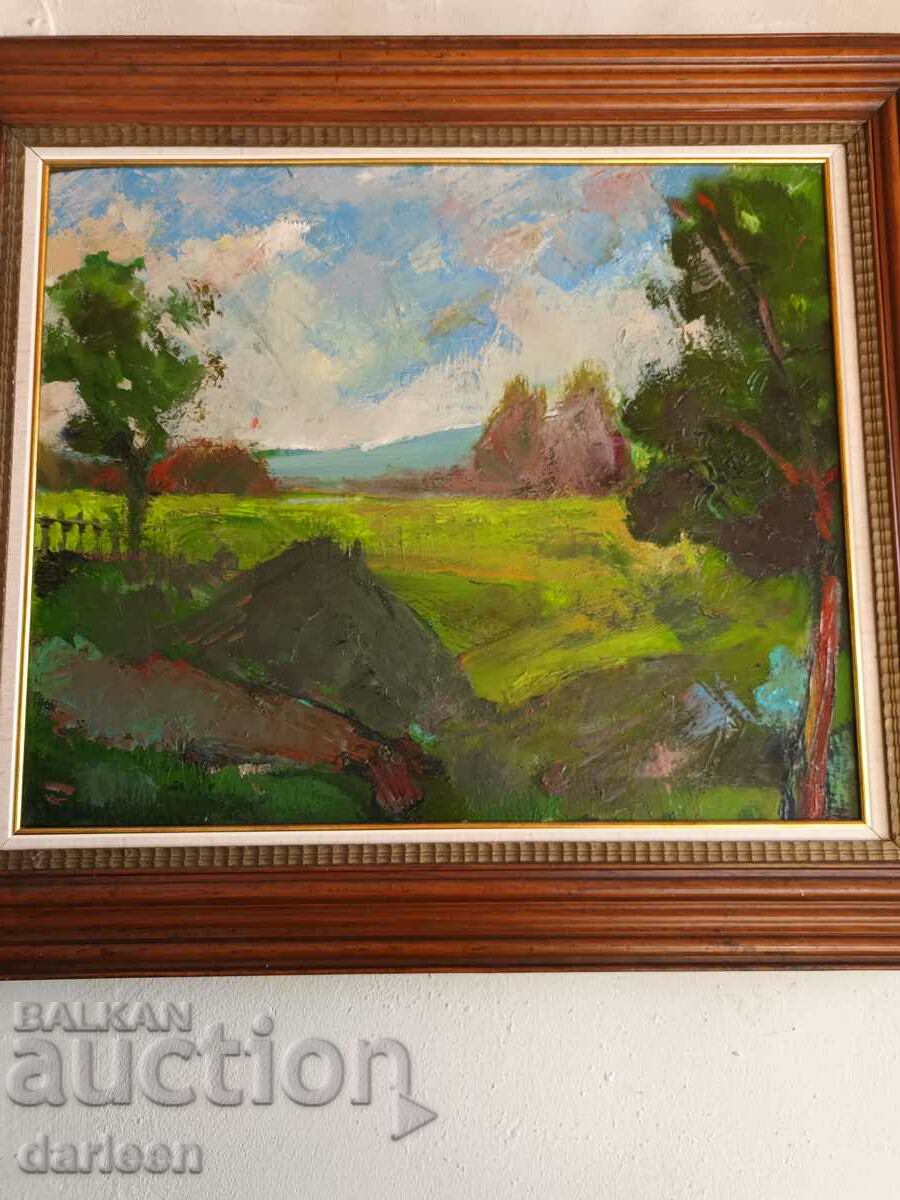 Mihail Konstantinov, Landscape with Haystacks