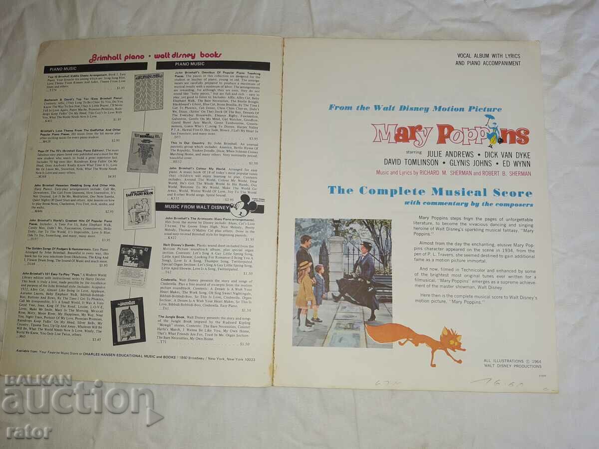 Old scores , sheet music , schools , sheet music MARY POPPINS with price 14.00 BGN | € 7.16 Old scores , sheet music , schools , sheet music MARY POPPINS with price 14.00 BGN | € 7.16