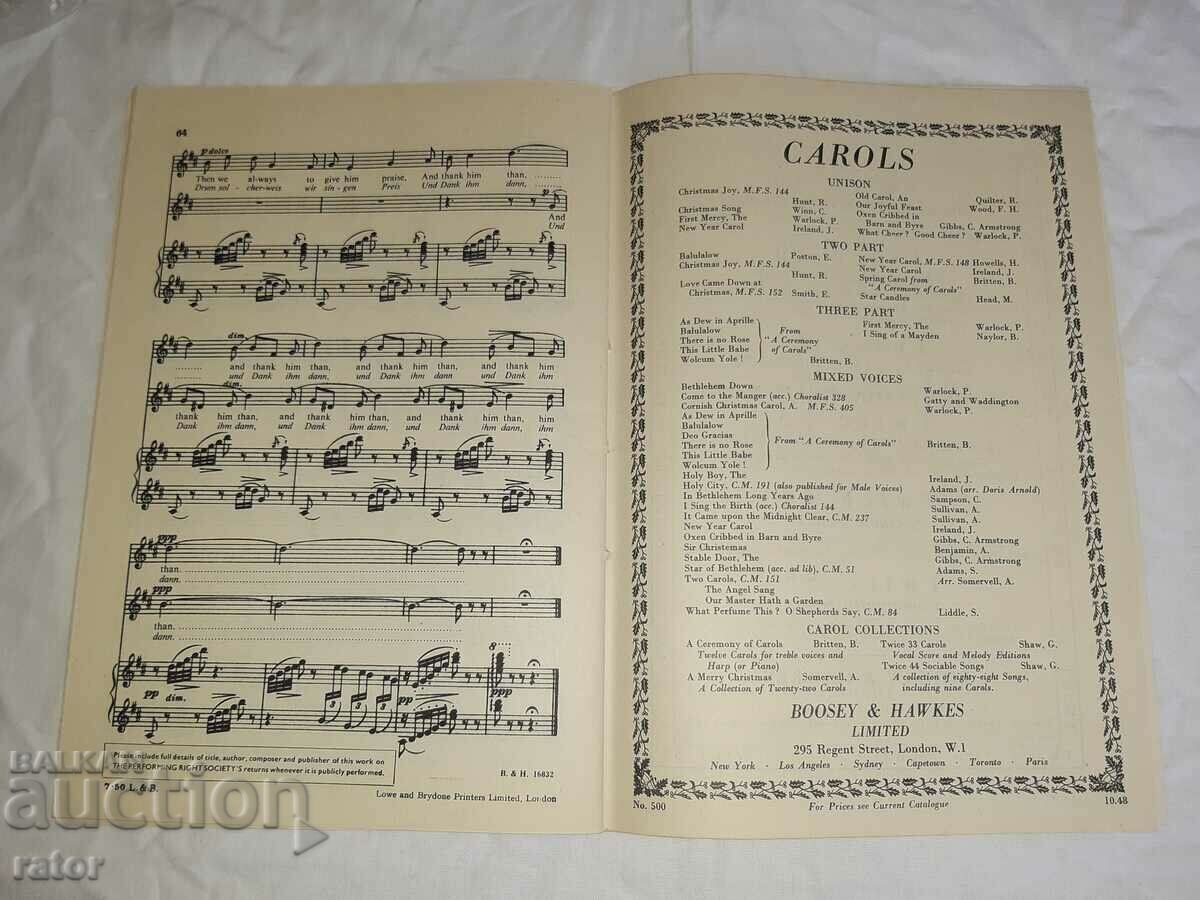 Old scores, sheet music, schools, sheet music BENJAMIN BRITTON - 7 Old scores, sheet music, schools, sheet music BENJAMIN BRITTON - 7