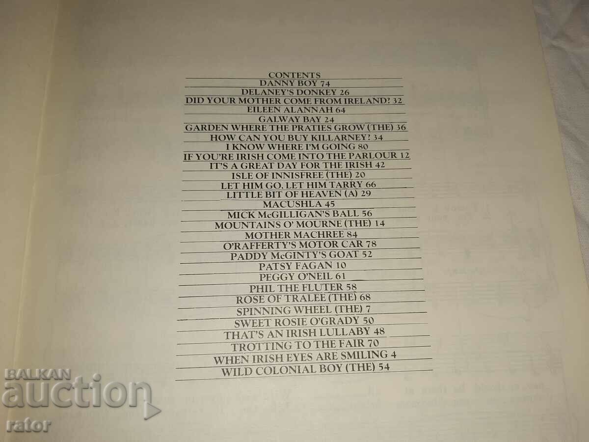 Auction  Old scores , sheet music , schools , sheet music IRISH SONGS