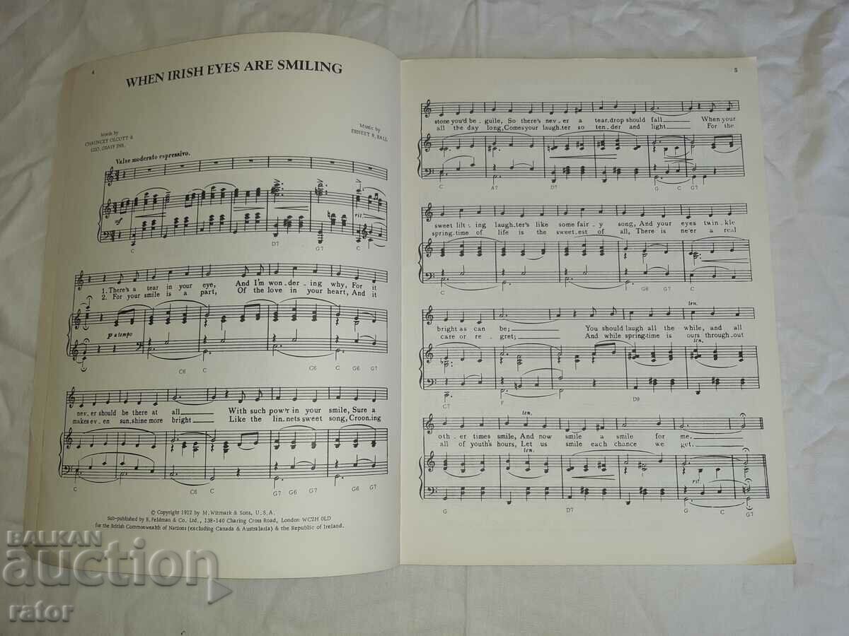 Delivery of Old scores , sheet music , schools , sheet music IRISH SONGS