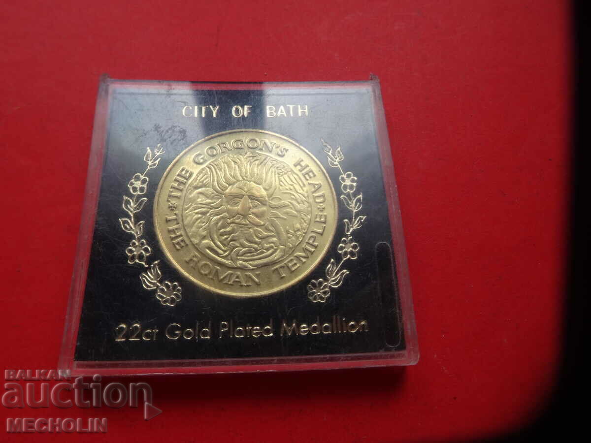 позлатен жетон градска баня 22 карата позлата