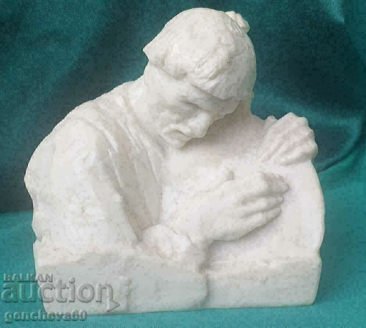 SCULPTURĂ RUSĂ DE AUTOR RARĂ, bust din alabastru - 6 SCULPTURĂ RUSĂ DE AUTOR RARĂ, bust din alabastru - 6