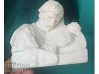 RARE Author's sculpture, alabaster bust