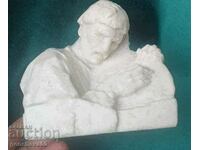 RARE Author's sculpture, alabaster bust