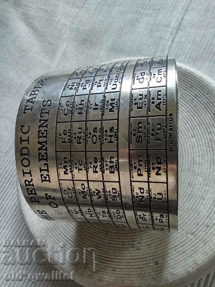 Attractive wide BRACELET, table of chemical elements