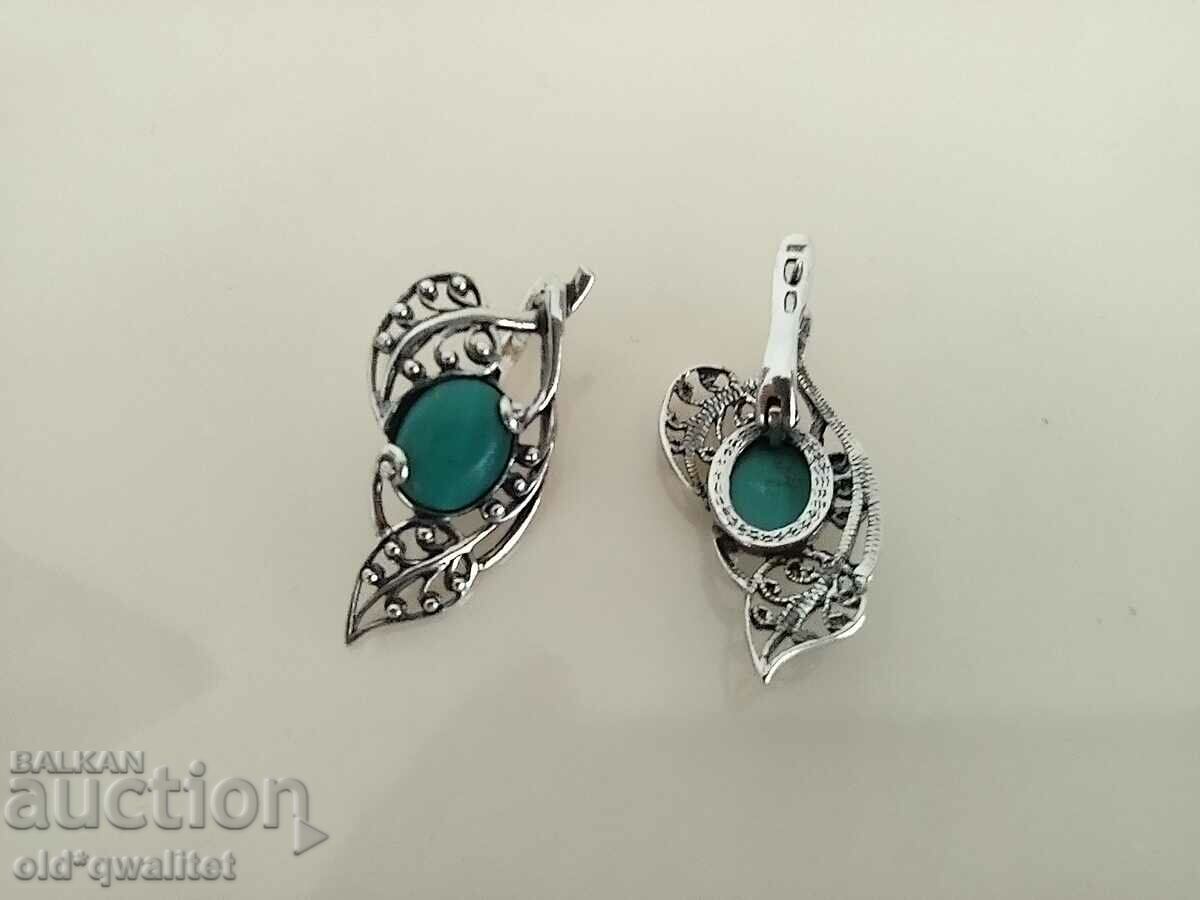 SILVER EARRINGS with Turquoise, SILVER 835 with price 197.00 BGN | € 100.72 SILVER EARRINGS with Turquoise, SILVER 835 with price 197.00 BGN | € 100.72