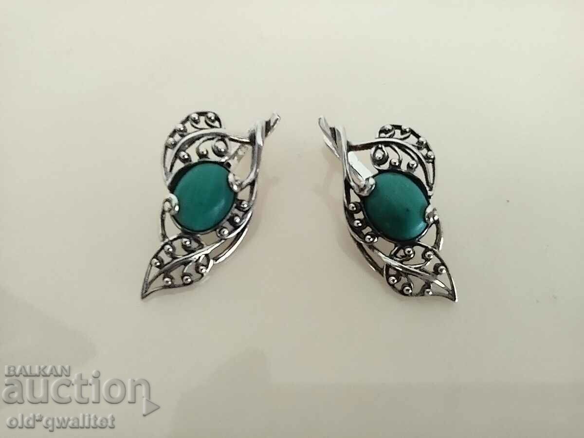 SILVER EARRINGS with Turquoise, SILVER 835 - 5 SILVER EARRINGS with Turquoise, SILVER 835 - 5