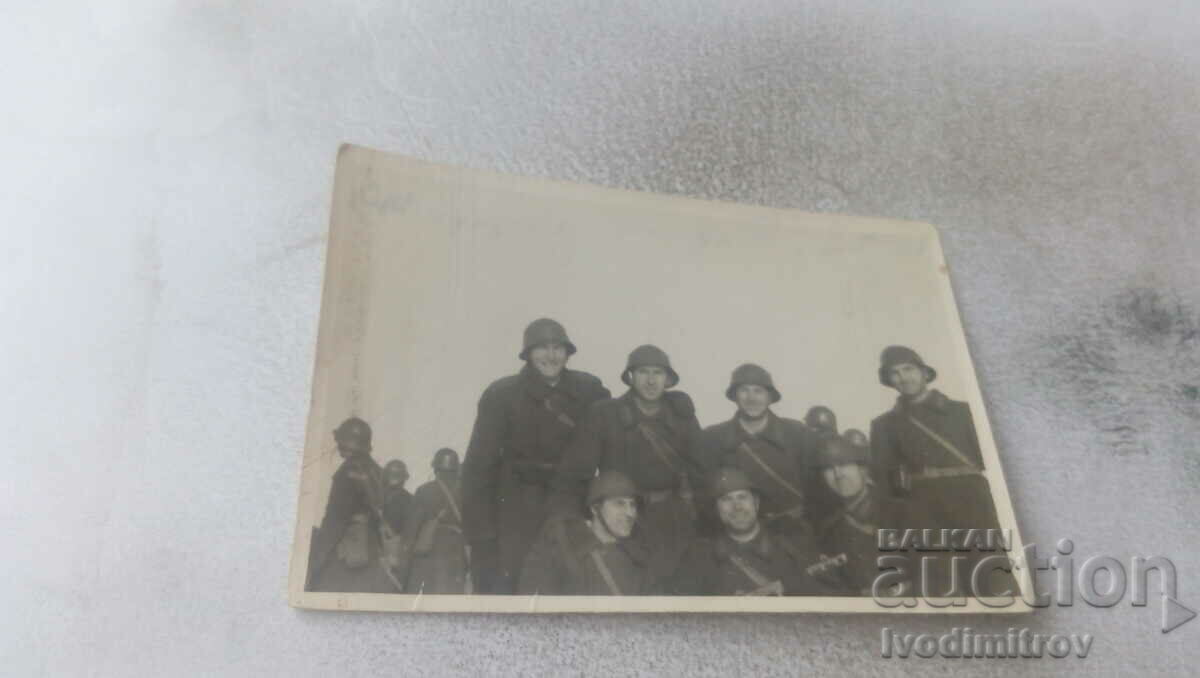 Photo Veliko Tarnovo Soldiers with helmets 1953